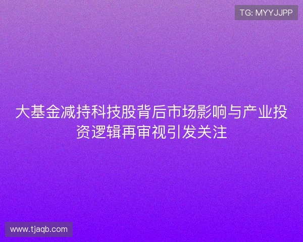大基金减持科技股背后市场影响与产业投资逻辑再审视引发关注